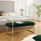 Inspired Home Madelyne Bench - Upholstered Open Frame Design Stainless Steel Polished Frame
